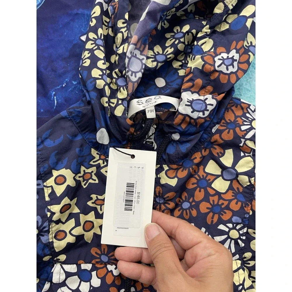 Sea‎ New York Kids Floral Patchwork Windbreaker Hooded Half Zip Jacket 7-9Y H60